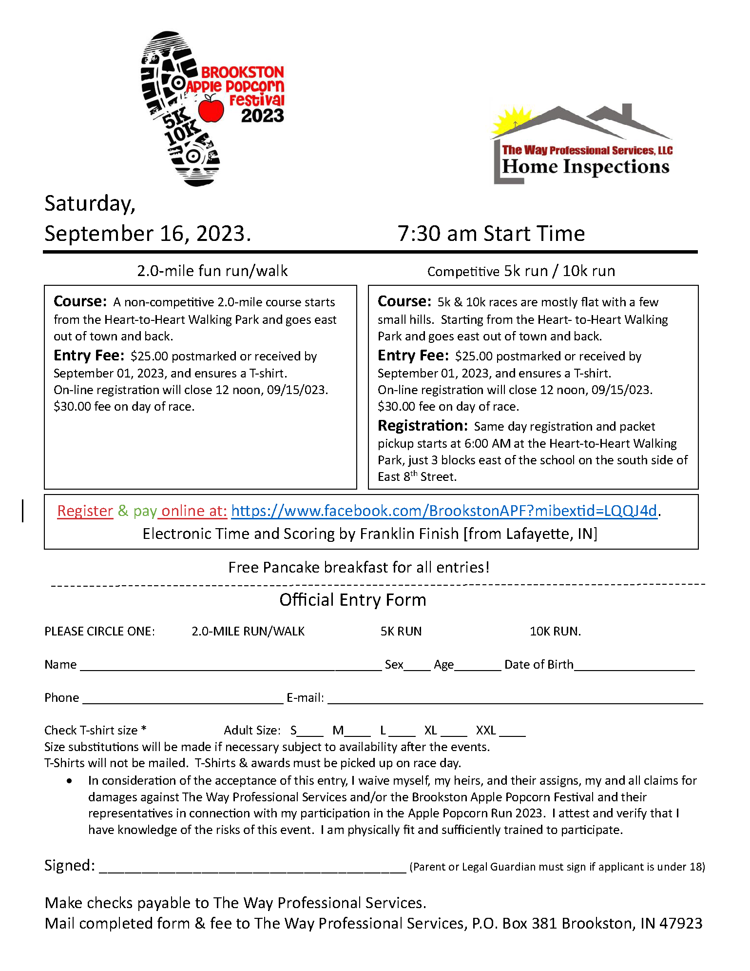 Brookston Apple Popcorn Festival 5K/10K/2Mile in Brookston, IN